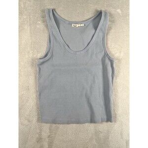 Faherty Sunwashed Ribbed Tank Top Organic Cotton Zen Blue Large Sustainable